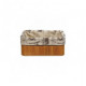 Бамбуковая корзинка с покрытием из натурального льна (каркас: стальной прут), размер 32*23*14
