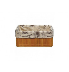 Бамбуковая корзинка с покрытием из натурального льна (каркас: стальной прут), размер 38*28*16