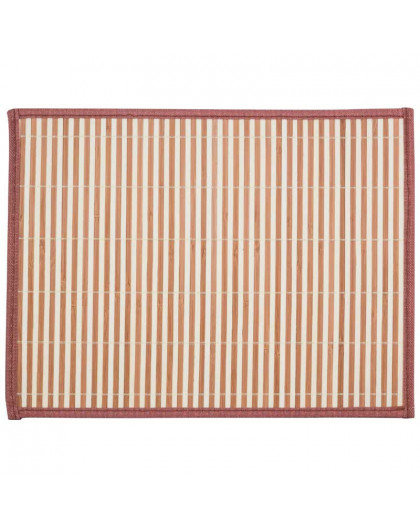 Салфетка сервировочная из бамбука BM-06, цвет: бело-коричневый, подложка: EVA