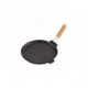 Сковорода-гриль чугунная с деревянной складной ручкой, круглая, PADELLA, диаметр 26 см