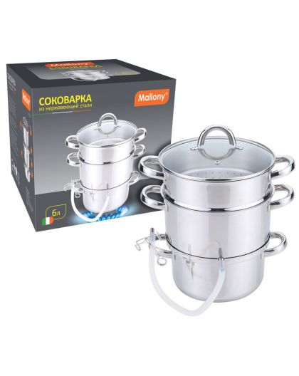 Соковарка из нержавеющей стали, JM-22/6L, объём 6л, диаметр 22см