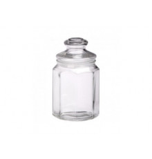 Стеклянная банка для сыпучих продуктов с фигурной стеклянной крышкой, LATTINA, объем: 0,6 л