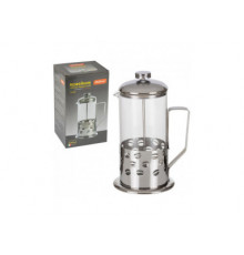 Чайник/кофейник (кофе-пресс) Caffe,1000 мл, из жаропр стекла, в корпусе из нерж стали, B535-1000ML