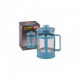 Чайник/кофейник (кофе-пресс) VARIATO,850 мл, из жаропрочного стекла в пласт корпусе, цвет: голубой