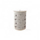 Корзина для белья бамбуковая складная круглая с крышкой и декоративным покрытием из натурального льна