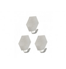 Набор крючков на самоклеящейся основе Шестиугольник, 3 шт (нерж)