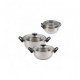 Набор посуды из 4 предметов BAKS-SET-4 из нерж стали (2 кастрюли с крышками - 2/2,8 л, 18/20 см-диа)
