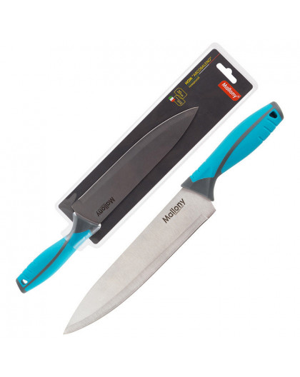 Нож с прорезиненной рукояткой ARCOBALENO MAL-01AR поварской, 20 см
