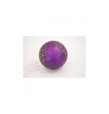 Шар с узорами фиолетовый Д-10см стекло
