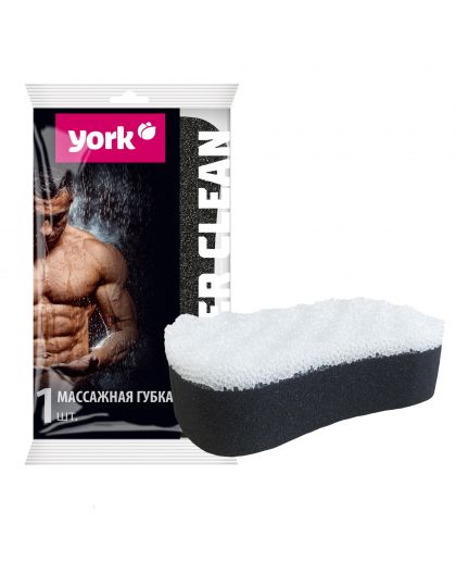 Губка для тела массажная Black & White  YORK