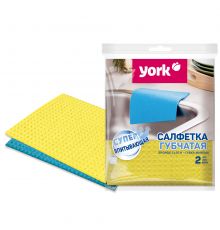 Салфетка губчатая YORK 2шт. (18х20 см)