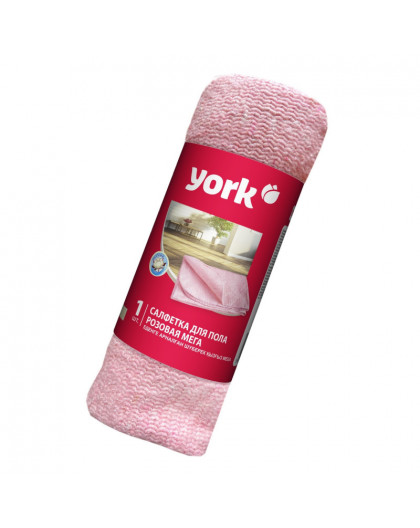 Салфетка для пола хлопковая розовая в рулоне МЕГА YORK 220г/м2 (75х100 см)