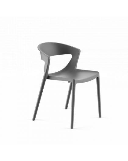 Стул EVOK 750х490х490см, нагрузка до 120кг 1шт СЕРЫЙ NEW