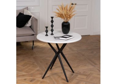 Стол TEORI T2 750х800х800см БЕЛЫЙ-ЧЕРНЫЙ