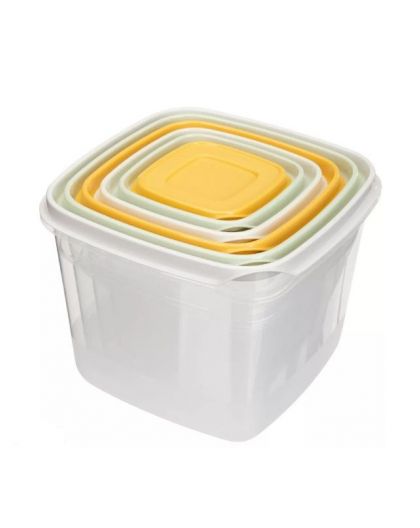Контейнер для продуктов CLEVER 6шт, 0,12л + 0,25л + 0,45л + 0,75л + 1,2л + 2л