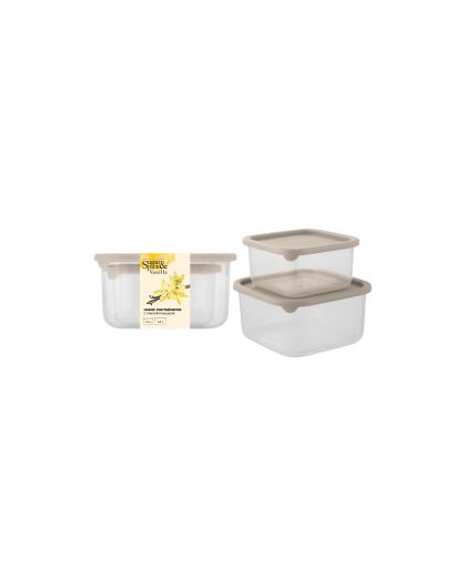 Набор контейнеров для продуктов Sugar&Spice Vanilla (0,4л + 0,8л) с гибкой крышкой латте