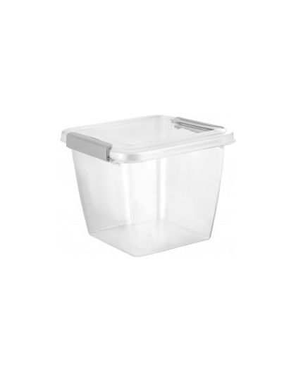 Контейнер для продуктов Plast Team HELSINKI с защёлками 1 л квадратный натуральный