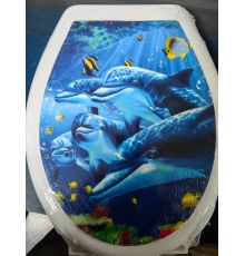 Сиденье для унитаза жесткое КЛАССИК (Libero) с рисунком