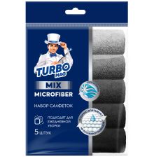 Набор салфеток универсальных TURBOMAG MIX микрофибра 30*30см, 5шт