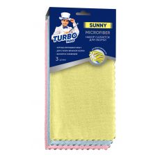 Салфетка универсальная TURBOMAG SUNNY микрофибра 200г/м2 30*30см., 3шт