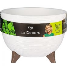 Кашпо на ножках La Decoro (9,8л) Цв. Белый/ вставка Цв. Белый (Арт. КШ-2491)