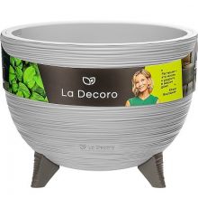 Кашпо на ножках La Decoro (9,8л) Цв. Серый жемчуг/ вставка Цв. Серый жемчуг (Арт. КШ-2494)