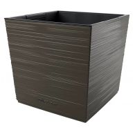 Кашпо квадрат  La Decoro мини (19л) Цв. Трюфель/ вставка Цв. Черный (Арт. КШ-2677)