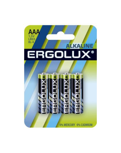 Батарейки Ergolux LR03 Alkaline BL-4 (LR03 BL-4, 1.5В)