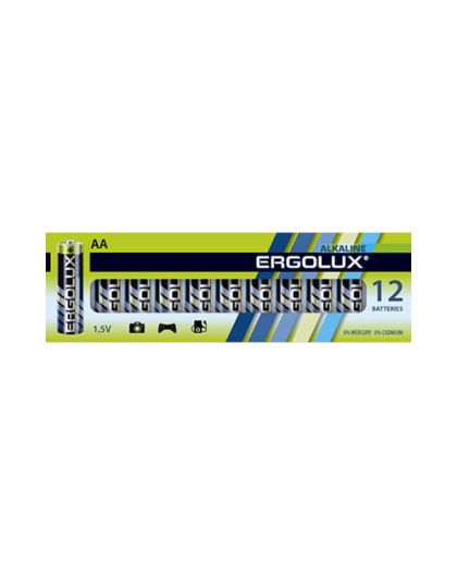 Батарейки Ergolux LR6 Alkaline BP-12 (LR6 BP-12, 1.5В)