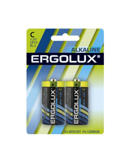 Батарейки Ergolux..LR14 Alkaline BL-2 (LR14 BL-2, 1.5В)