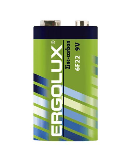 Батарейки солевые Ergolux 6F22 SR1 (6F22SR1, 9В)
