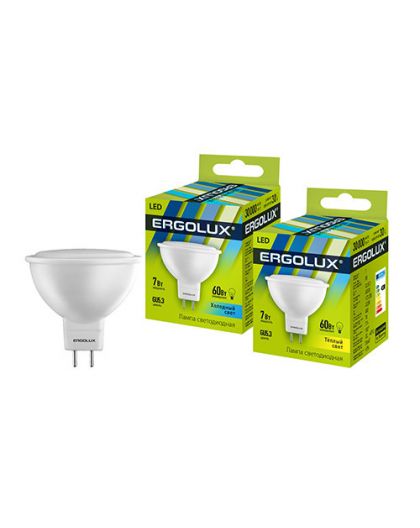 Лампа светодиодная Ergolux LED-JCDR-7W-GU5.3-3K (JCDR 7Вт GU5.3 3000K 172-265В)