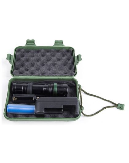 Фонарь Ultraflash E142 (фонарь аккум. 220В, черн., CREE 3 ватт, фокус, 3 реж., 18650, пласт. бокс)