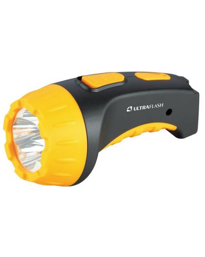 Фонарь Ultraflash LED3804 (фонарь аккум 220В, черный/желтый, 4 LED, SLA, пластик, коробка)