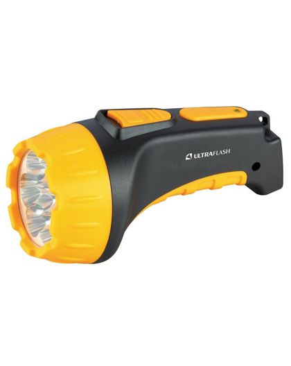 Фонарь Ultraflash LED3807 (фонарь аккум 220В, черный/желтый, 7 LED, 2 режима, SLA, пластик, коробка)