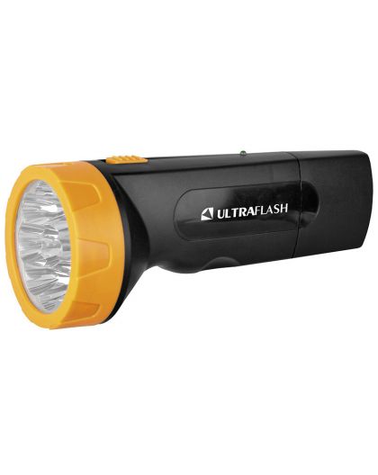 Фонарь Ultraflash LED3829 (фонарь аккум 220В, черн /желт, 9 LED, SLA, пластик, коробка)