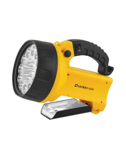 Фонарь Ultraflash UF3712LED (фонарь аккум 220В/12В, желтый, 19 LED, 4В 2Ач, пластик, коробка)