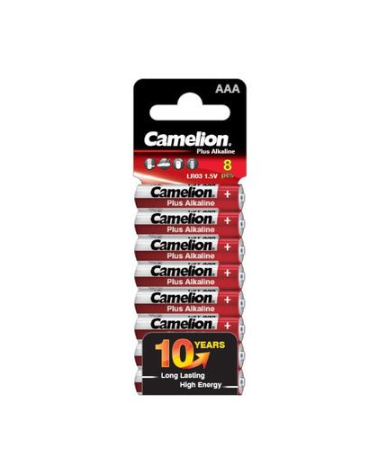 Camelion LR03 Plus Alkaline SP-8 (LR03-SP8, мизинчиковая батарейка ААА,1.5В)