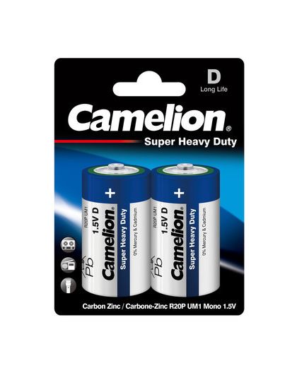 Camelion BLUE R20 BL-2 (R20P-BP2B,  батарейка,1.5В)
