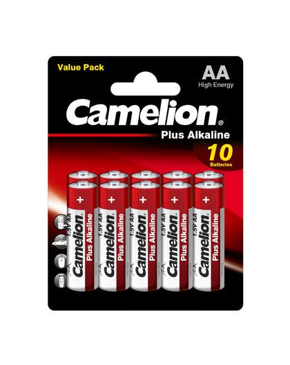 Camelion LR6 Plus Alkaline BL-10 (LR6-BP10, пальчиковая батарейка АА,1.5В)