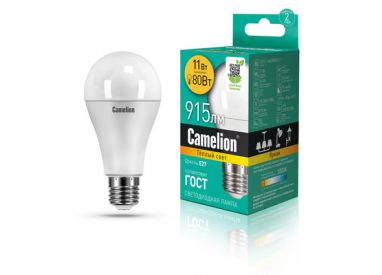 Лампа светодиодная Camelion LED11-A60/830/E27 (Лон 11Вт(80Вт) E27 3000K 170-265В)