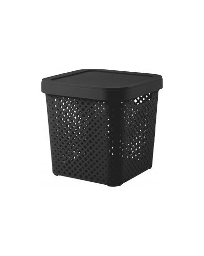 Корзина для хранения с крышкой Plast Team BLACK 20 л