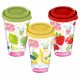 Стакан с крышкой 550мл с декором Fresh Juice (микс)