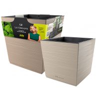 Кашпо квадрат  La Decoro 2 в 1  (19/34,5л) Цв. Пудровый (Арт. КШ-2698)