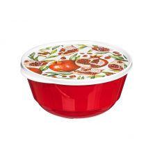 Миска Bergamo 1л с крышкой с декором