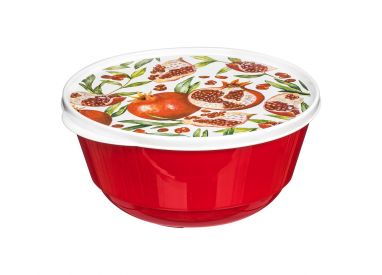 Миска Bergamo 1л с крышкой с декором