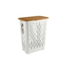 Корзина для белья Keeplex Wood с откидной крышкой 37л 42,2х29х51,5см