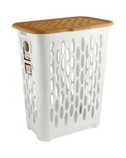 Корзина для белья Keeplex Wood с откидной крышкой 37л 42,2х29х51,5см