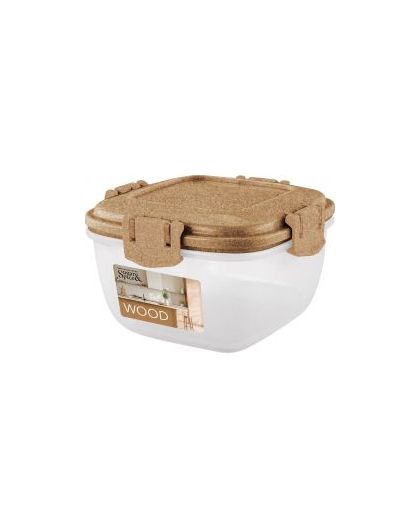 Контейнер для продуктов Sugar&Spice Wood герметичный 0,35л квадратный