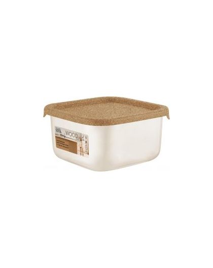 Контейнер для продуктов Sugar&Spice Wood квадратный 0,4л с гибкой крышкой